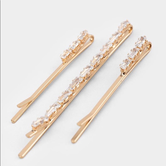 Francesca’s Henley Crystal Bobbly Gold Pins, 3 set - Picture 3 of 5